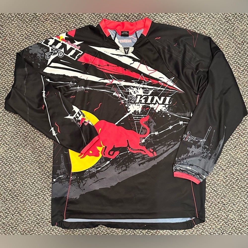 Kini Red Bull Motorcross Racing Jersey Men’s Size XL Red Black yellow